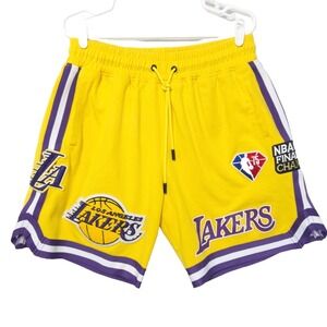 Pro Standard LA Lakers Shorts Mens XL 75th Anniversary Chenille Patch Basketball